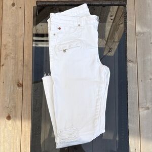 Hudson Jeans White Distressed Skinny Jeans